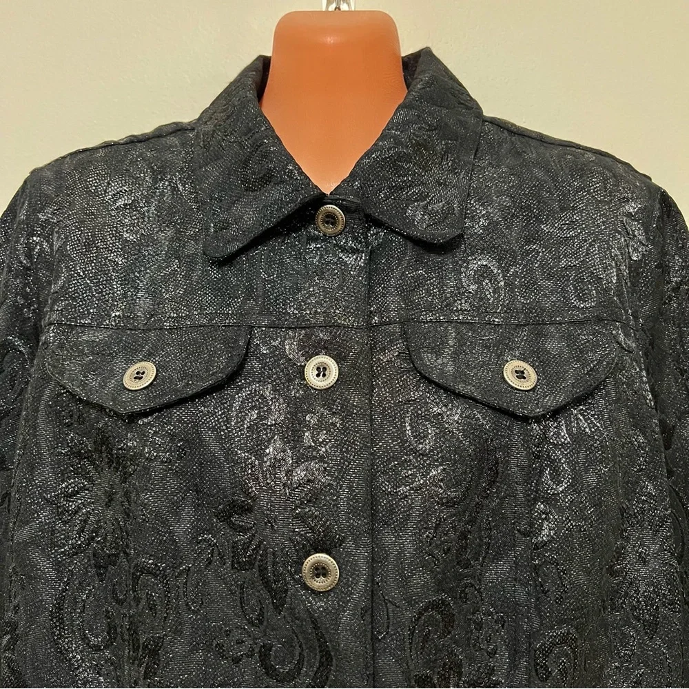 Ruby Rd. Black Textured Jacket Chic Whimsygoth - Picture 2 of 11